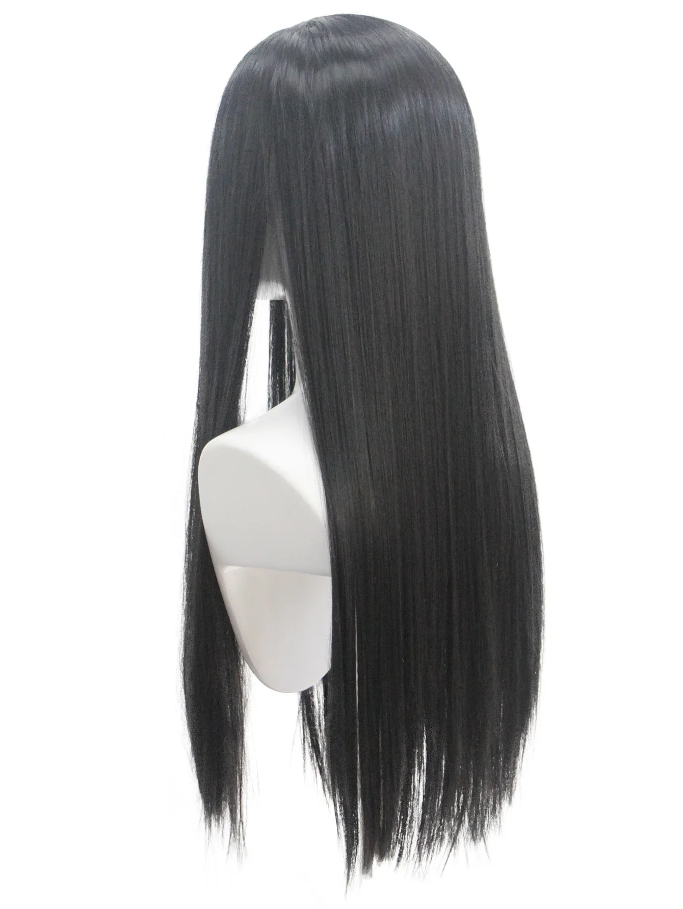 2026 the Addams Family Movie Character Black Long Straight Synthetic Wig for Halloween Cosplay Wig Fit for Movie Show