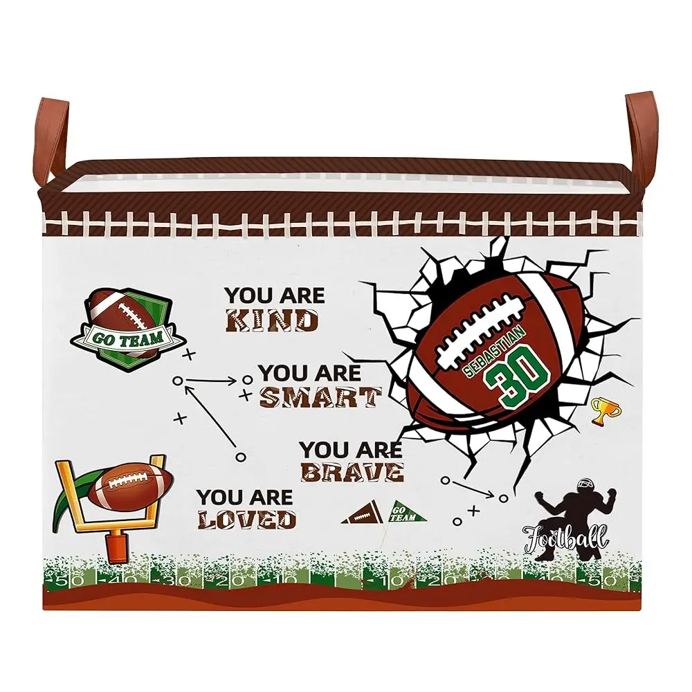 

Декор для комнаты в стиле футбола для мальчиков, прямоугольная корзина для белья, спортивная корзина для детской комнаты, складной органайзер для одежды и книг, контейнер для хранения