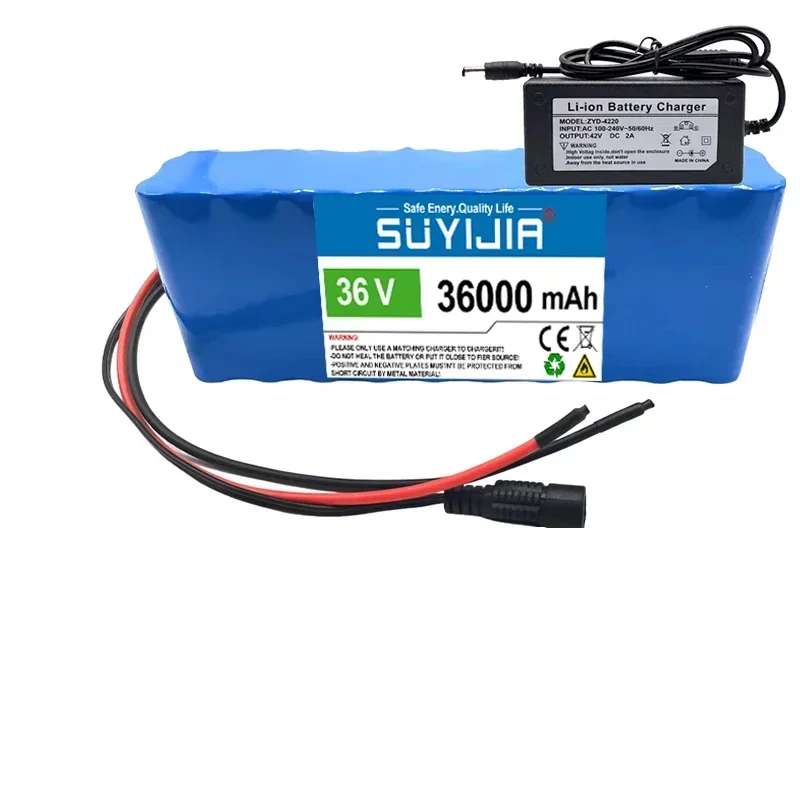 

18650 36V 36000mAh BMS 1000W Rechargeable Li-ion Battery Pack 10S2P for Electric Bicycle Scooter Wheel Chair Built-in BMS