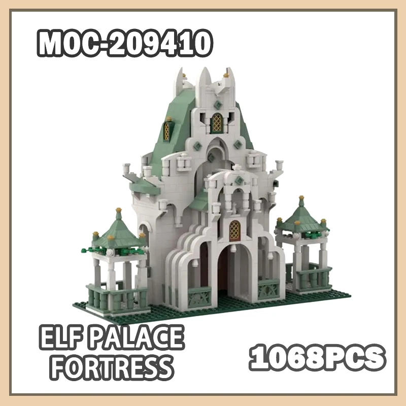 

MOC- 209410 Эльфийский дворец, крепость, строительный блок, фэнтезийная игра, строительный замок, креативная сборка, дворец, игрушки, подарки, сделай сам, для мальчиков, 1068 шт.