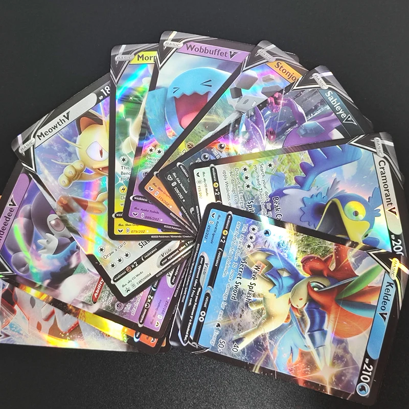 100PCS/Box DIY PTCG English Celebi Torkoal Meowth Wobbuffet Sableye Gengar Mimikyu Mewtwo Mew Sylveon Hobby Collection Card Toy - Image 4
