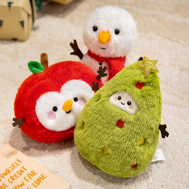 18 cm Weihnachtstier-Apfelbaum, Weihnachtsmann, Festival, zarte süße Puppe, gefüllt, superweich, Neujahrsparty-Geschenke