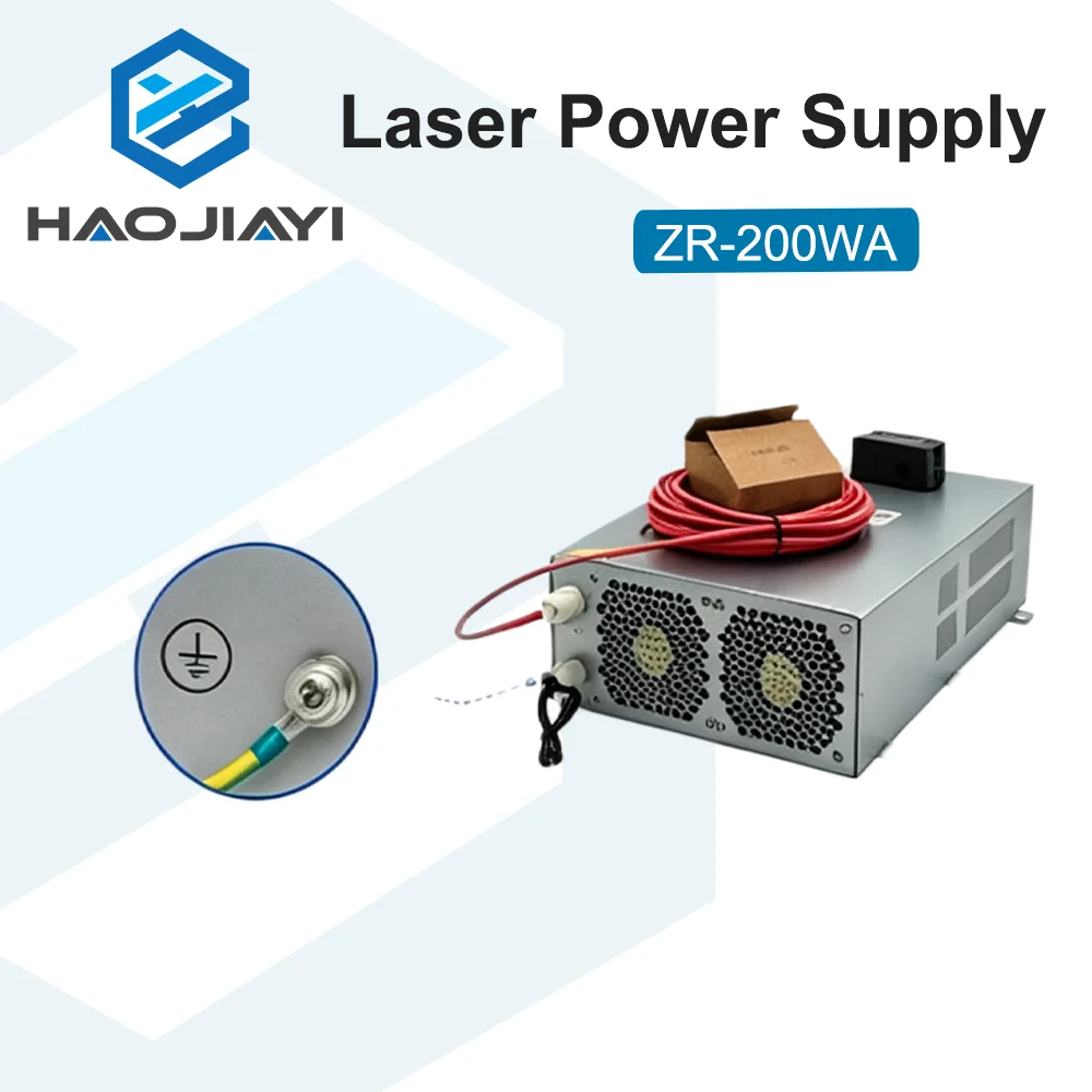 ZR-200WA 200W CO2 Laser Power Source 180-220W Glass Laser Tube Power Supply for Engraving Cutting Machine