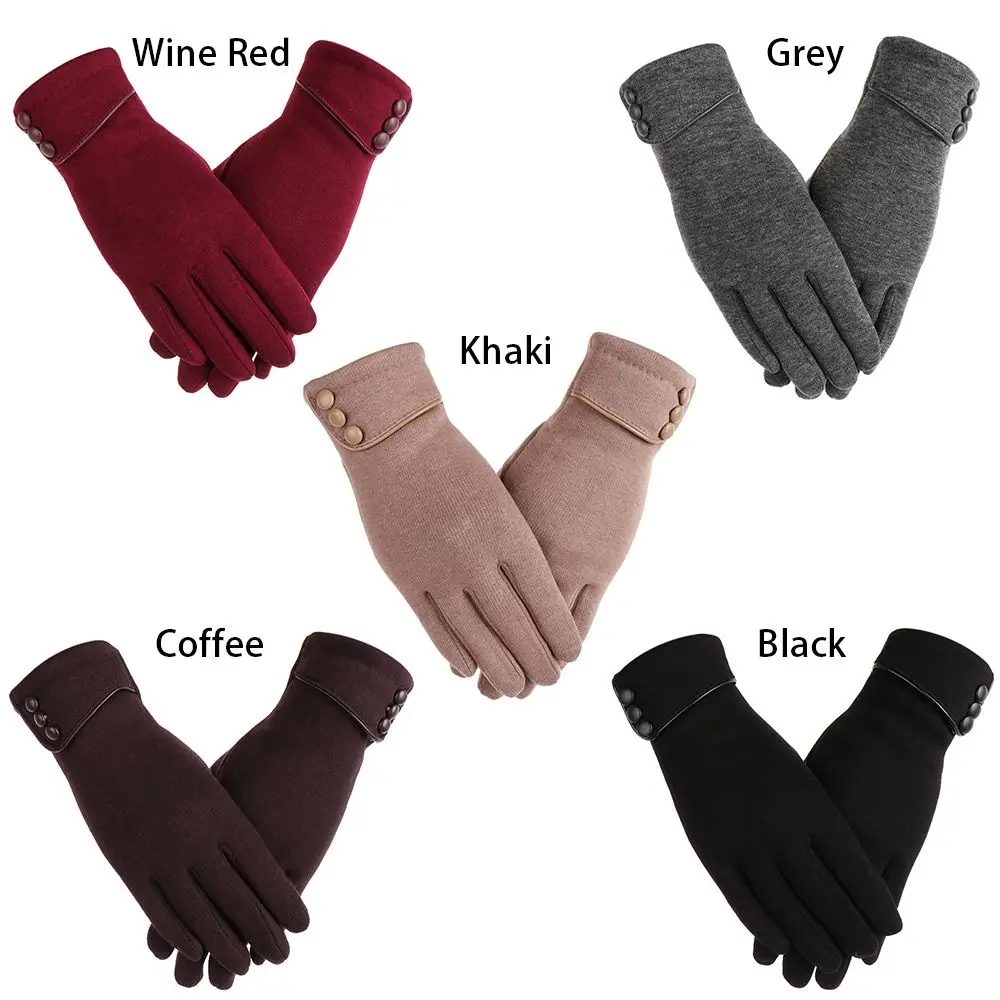 Guantes de invierno para mujer, guantes de terciopelo con pantalla táctil a la moda, mitones gruesos y cálidos, guantes térmicos para conducir y esquiar a prueba de viento