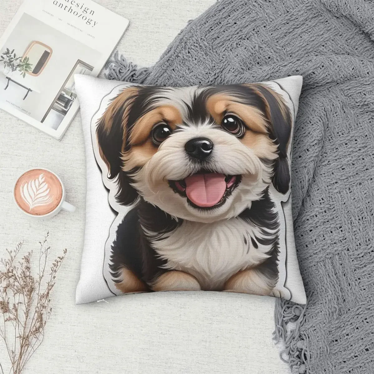 Cute Doggy Pillowcase Polyester Pillows Cover Cushion Comfort Throw Pillow Sofa Decorative Cushions Used for Home Bedroom Sofa