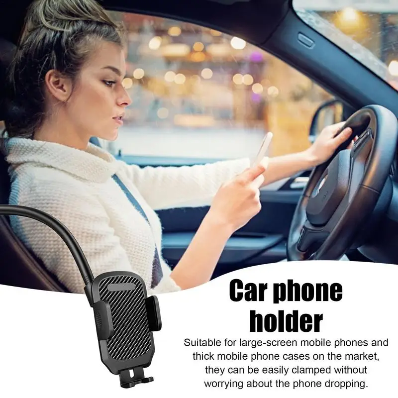 Car Gooseneck Cell Phone Stand Anti-Shake Windshield Long Arm Phone Holder Automotive Interior Accessories For Racing Car