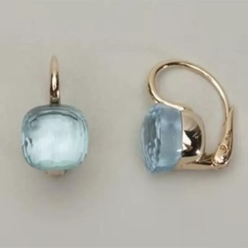 KSRA-pendientes colgantes de piedra cuadrada para mujer, aretes creativos simples de Color azul, joyería personalizada para fiesta de cumpleaños,