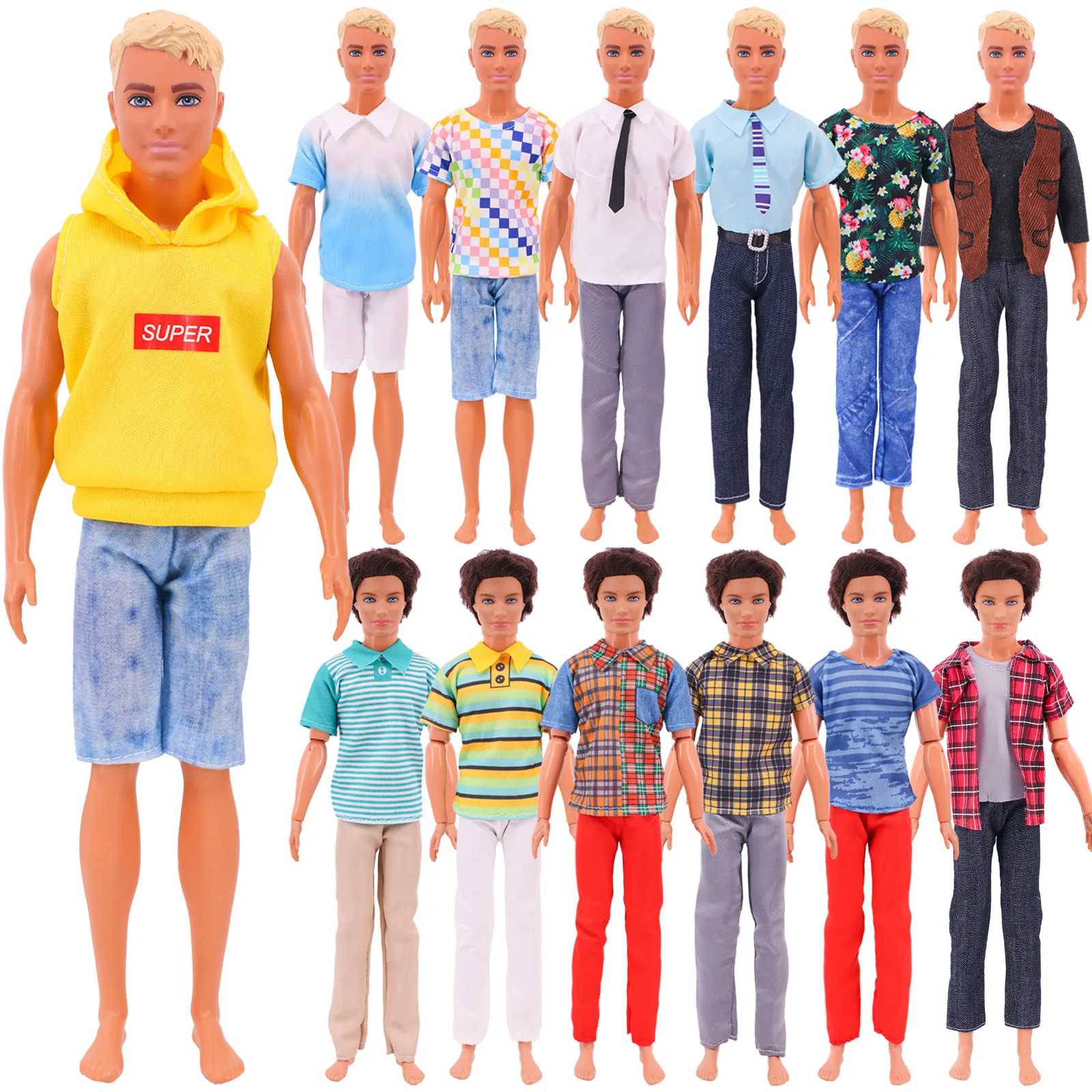 Handgemaakte Ken Doll Kleding T-shirt + Shorts Voor Ken Doll Accessoires Mode Dagelijkse Kleding Dragen Gil's Speelgoed Verjaardagscadeau