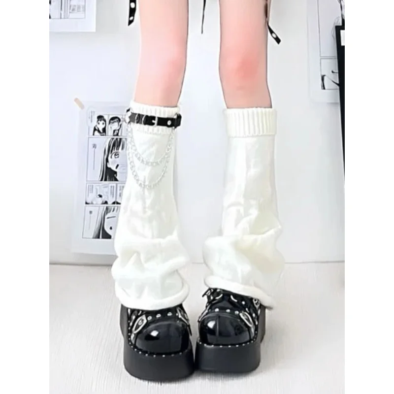 Y2K Spicy Girls JK Slouch Knee High Stacked Socks Women's Autumn/Winter Knitted Wide-Leg Striped Calf Flared Cuff Leg Warmers