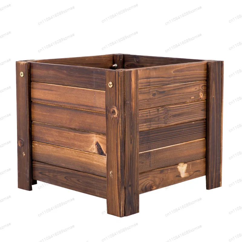 

Кашпо из обожженной древесины, прямоугольная уличная грядка-клумба с защитой от коррозии для патио и балкона, большой размер