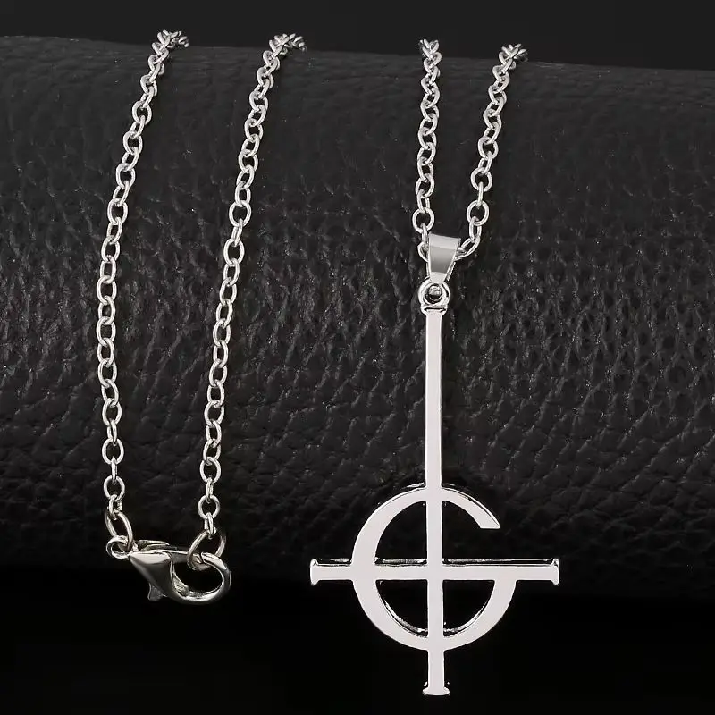 Ghost Nameless Band BC Stainless Steel Necklace Ghoul Cross Chain Musical Band Mask Grucifix Necklaces Jewelry Collar De Ghost