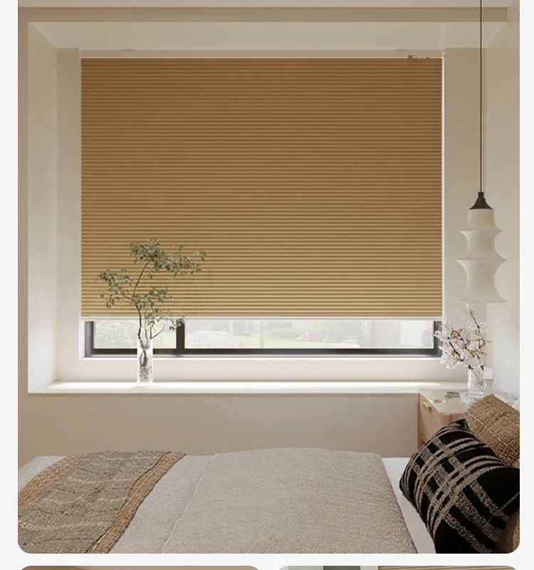 2026 Modern Home Cellular Blinds with Honeycomb Design Vertical Pattern for Hotels & Fabric Shades Curtain Blinds