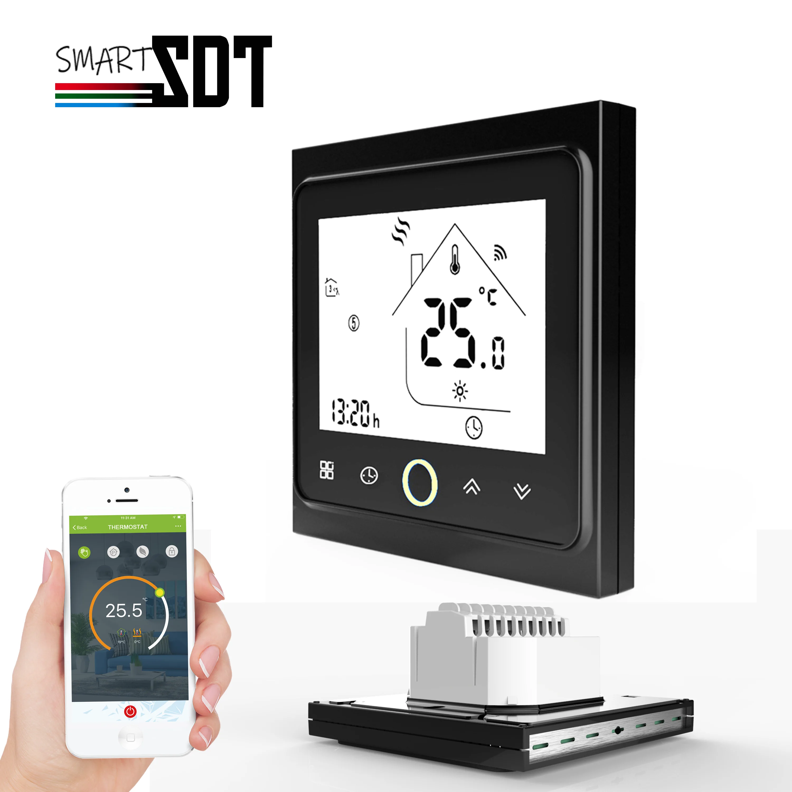 Imagem -02 - Termostato Esperto do Inverno para o Aquecimento Caldeira do Contato Seco Trabalhos do Calor Alexa Google Yandex Wi-fi Zigbee Rs485 nc Nenhuma Válvula 16a