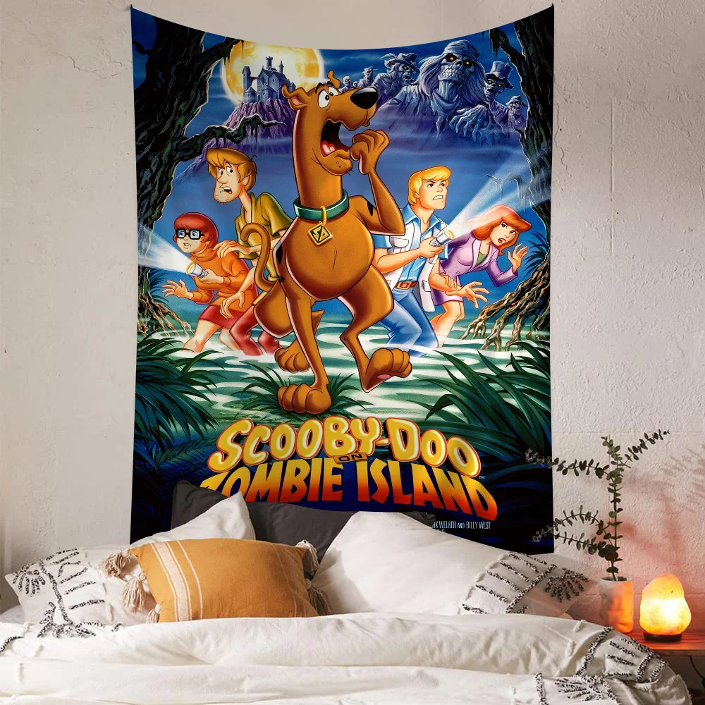 Cartoon Scooby D-Doo Hanging Bohemian Tapestry Hanging Tarot Hippie Wall Rugs Dorm Home Decor