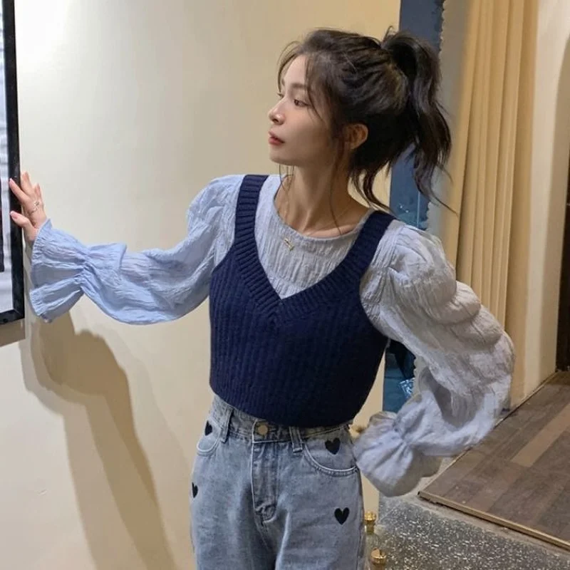 

Sweater Vest Women Solid Simple Casual Spring Autumn Tricot Cropped Sweet Comfortable Jumpers Feminino Korean Fashion Knitwear