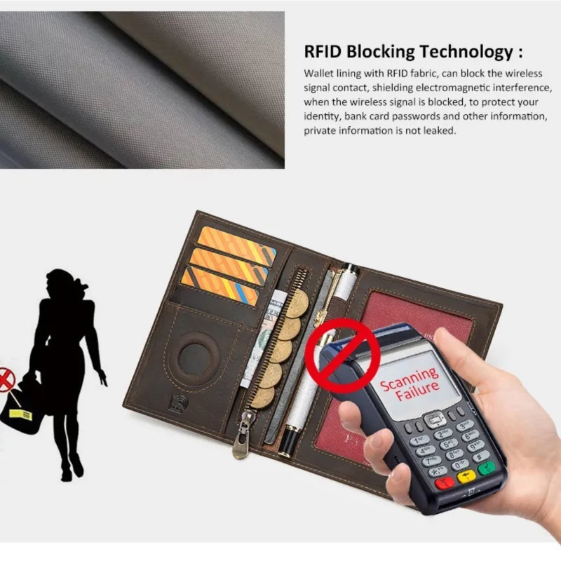خمر السفر تتفاعل حجب محفظة جلدية حقيقية جواز السفر للرجال مع ثقب Airtag حامل بطاقة متعددة الفتحات Billetera De Hombre
