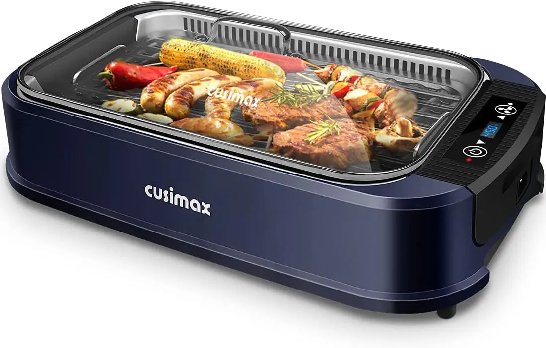 Indoor Grill Electric Grill CUSIMAX Smokeless Grill Portable Korean BBQ Grill with Turbo Smoke Extractor Technology