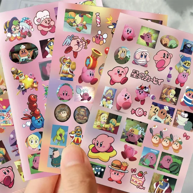 Kirby Cut Film Sticker Cute Pink Healing Pack Material Waterproof Sticker New Fashion Creativity Diy Phone Case Sticker Gifts