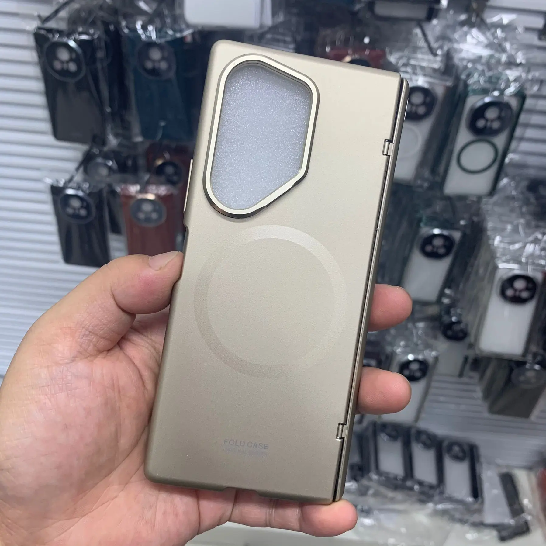 For Samsung Galaxy Z Fold 6 Case Shockproof Magnetic PC Skin Feel Matte Folding Hinge Metal Lens Stand Cover With Tempered Glass