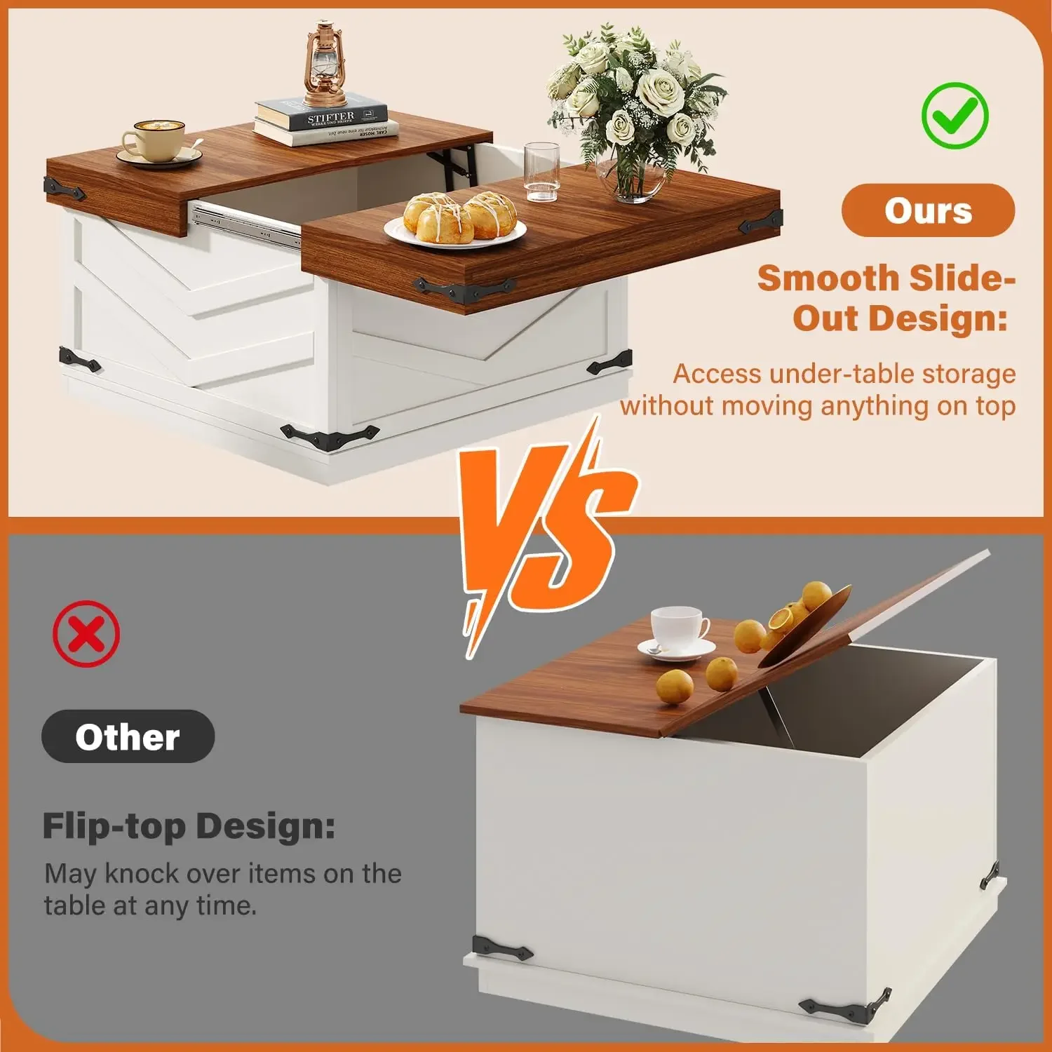 [New Arrival!]31.5'' Lift Top Coffee Table, Sliding Top Square Center Table with Large Hidden Storage Organizer, Multi-Functiona