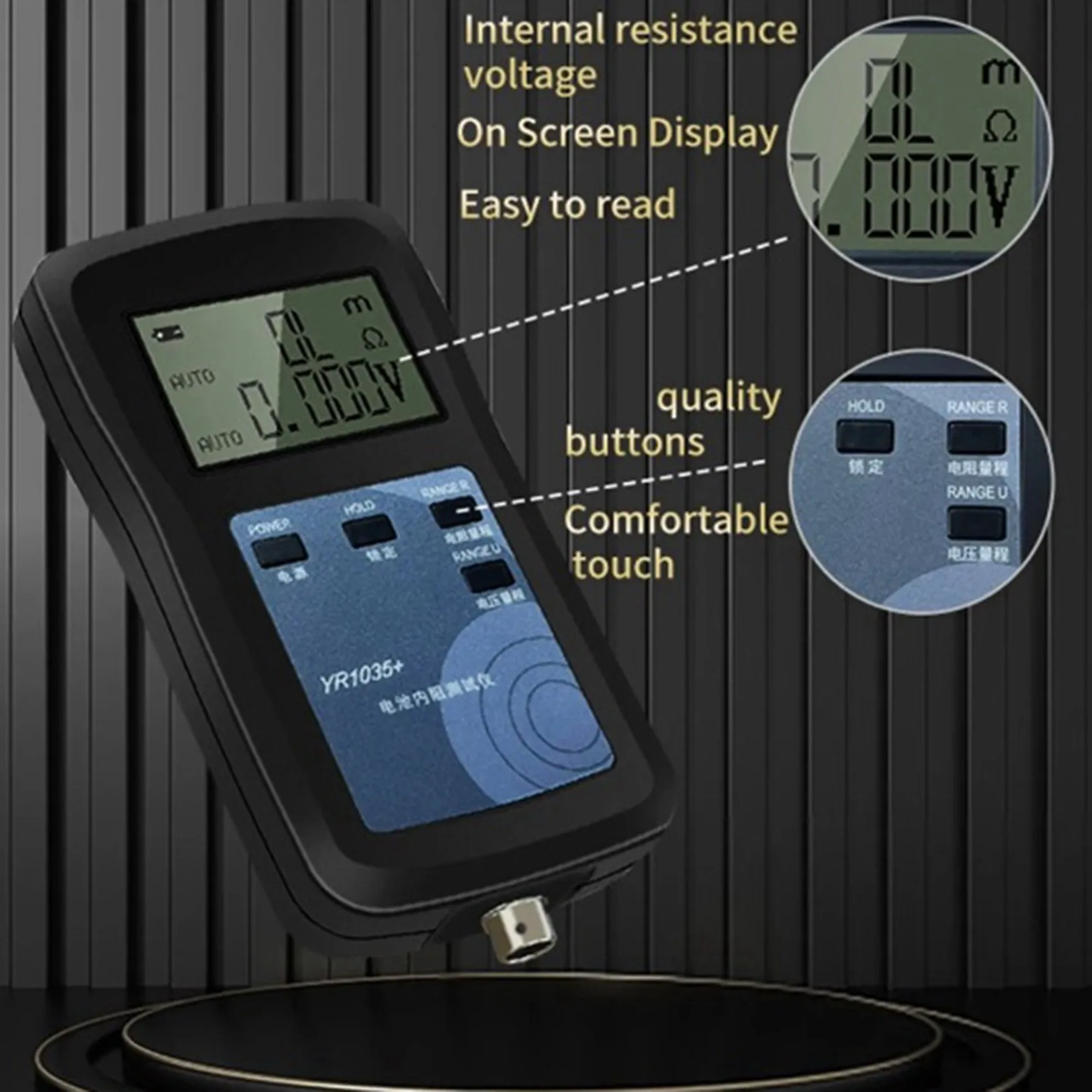 AA14 YR1035+ 4-Wire LithiumBattery Internal Resistance Tester 100VBattery Internal Ohm Meter for Ni- Ni-CD Li-Ion Battery,A