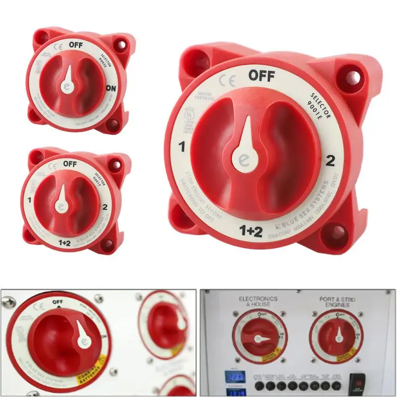 Marine Battery Selector Switch Heavy Duty Waterproof 4 Position for Kayak Small Boat Power System