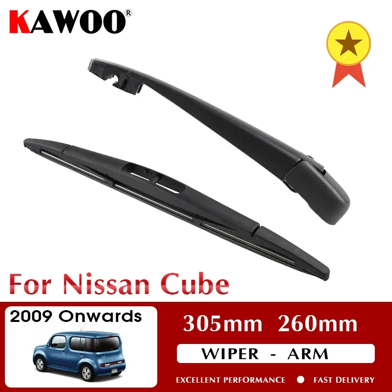 

KAWOO Car Rear Wiper Blade Blades Back Window Wipers Arm For Nissan Cube Hatchback 2009 Onwards 305mm Windscreen Wiper