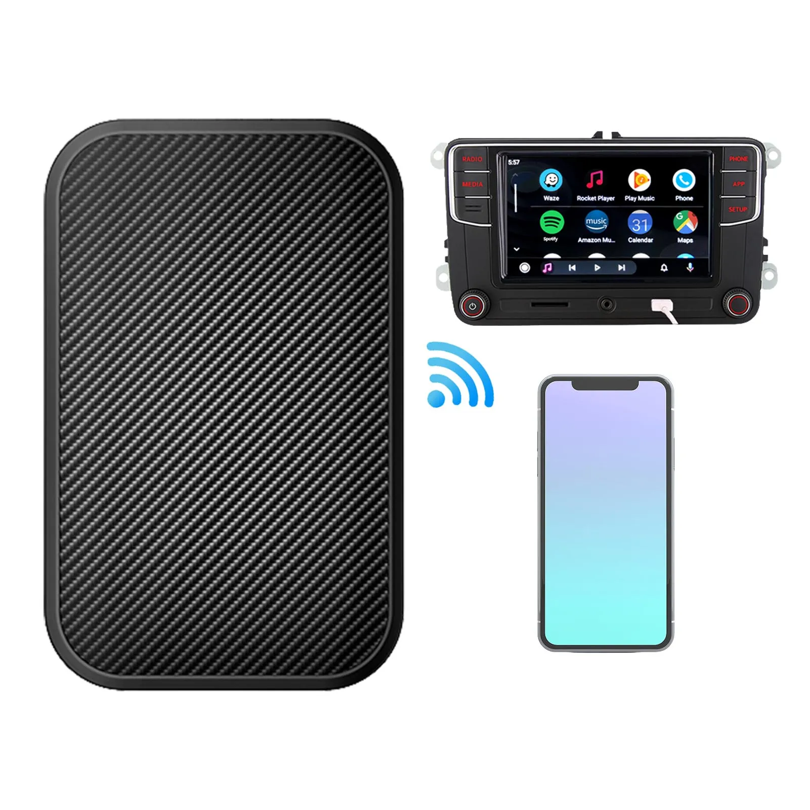 

Car Carplay AI Box Android Box Wired To Wireless Auto Carplay Car Multimedia Player Wireless Mirror Link Phone Video Projection