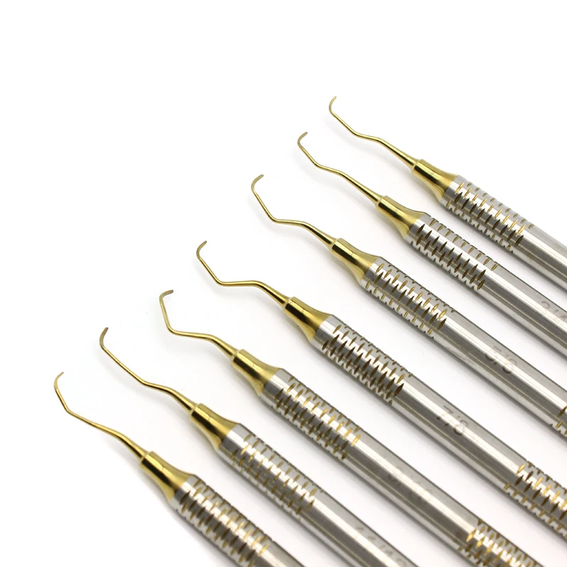 7Pcs Set di Scaler dentale per la pulizia dei denti curette per ossa di Gracey parodontale attrezzatura per odontoiatria Perio strumento per lo sbiancamento dei denti per l'igiene orale