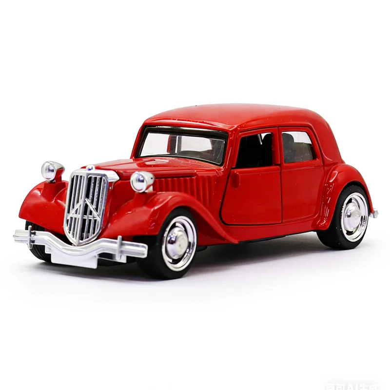 1:32 Scale Alloy Vintage Car Model, Automotive Decorative Item, Boy's Birthday Gift, Double Door Spring-Loaded