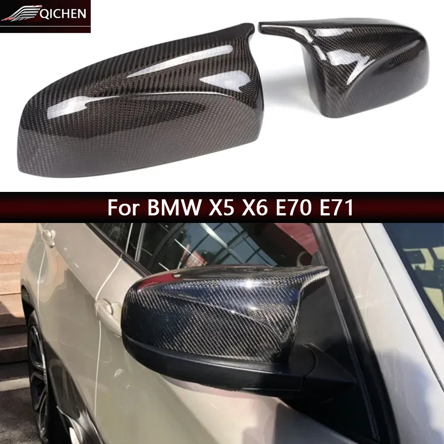 

For BMW X5 X6 E70 E71 2007-2013 Upgrade Shells Rearview Cap High quality Real Carbon fiber rear view mirror case cover Body Kit