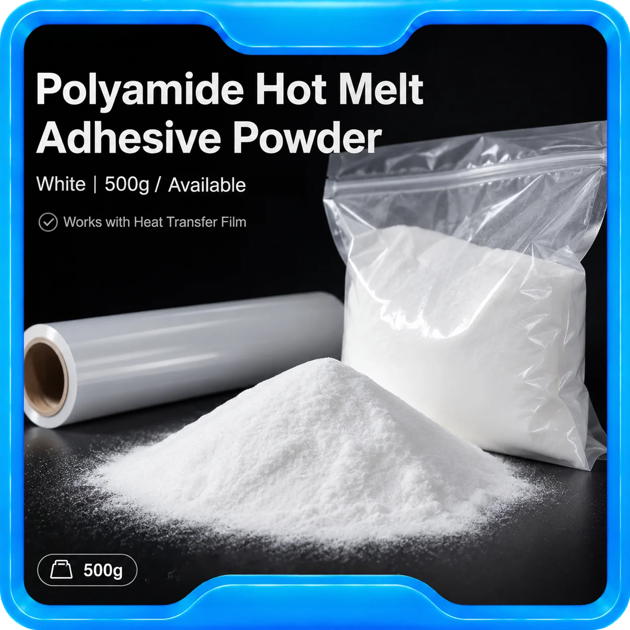 500g/Bag DTF Polyamide Powder Heat Transfer on Cotton Hot Melt Poliamida Material for Sublimation Printing Hot Melt Powder PU