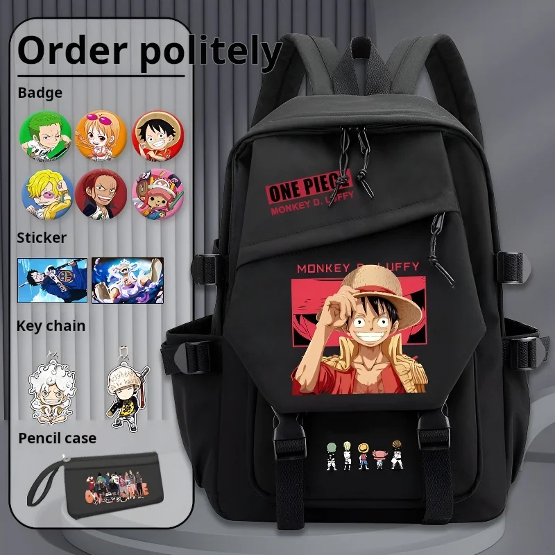 Animated One Piece Luffy schoolbag primary school junior high school male trend large capacity backpack children backpack gift