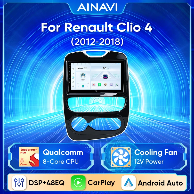 Ainavi Radio de coche para Renault Clio 4 2012-2018 inalámbrico CarPlay Android Auto Multimedia Carplay navegación GPS No 2 din 2din DVD