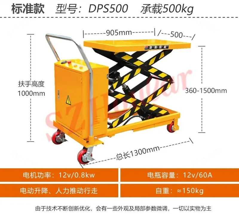 for Cross-border semi-electric scissor lift platform truck small mobile lift table flat hydraulic aerial work platform