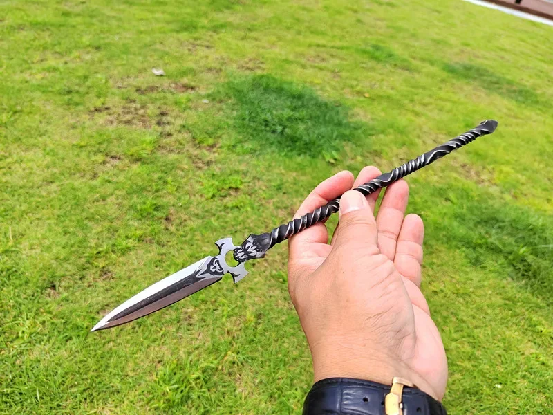 Mini Retro EDC Stainless Steel Spear Tea Knife The Romance of The Three Kingdoms Outdoor Multifunction Tools