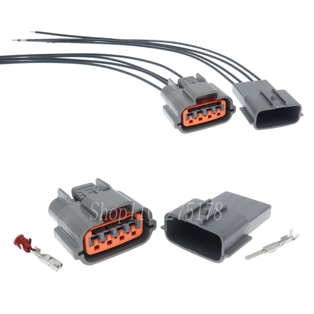 1 Juego de Conectores de Cable para Sensor de Presión de Admisión de Bomba de Combustible de 4 Pines 6098-0144, Conector de Cable de Alternador Automotriz Impermeable para Nissan