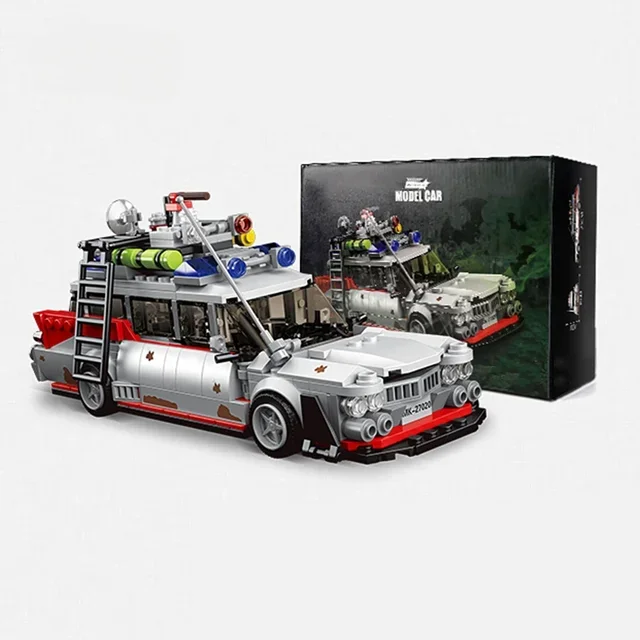 บล็อกตัวต่อรถยนต์รุ่นเทคโนโลยี MOC มินิรถผีประกอบภาพยนตร์ บล็อกตัวต่อ DIY ของเล่นเด็ก ของขวัญรถยนต์เทคโนโลยี m