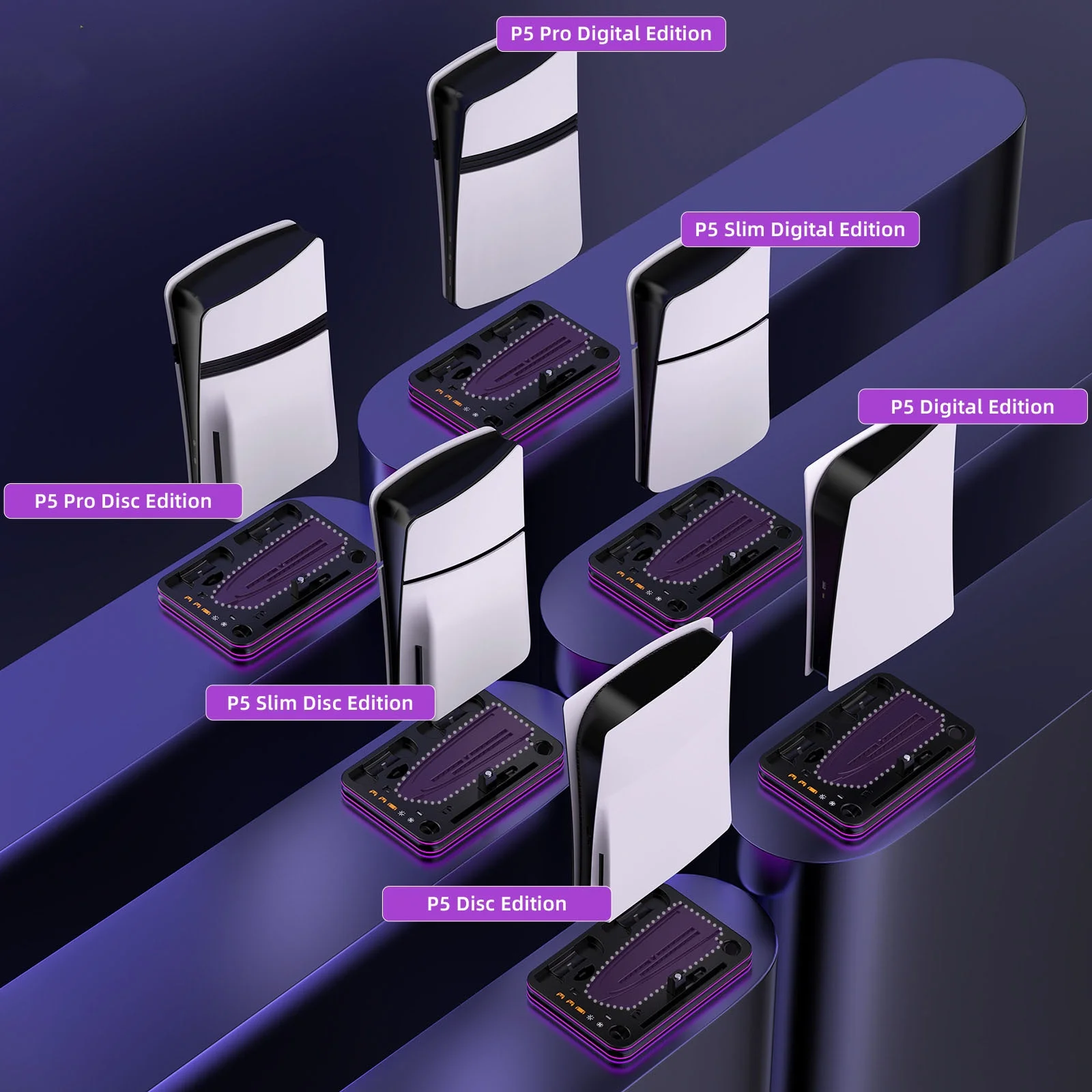 Аксессуары для рассеивания тепла для консоли PS5, крючок для наушников с эффектом игрового диска, стеллаж для хранения ручек, подставка для зарядки