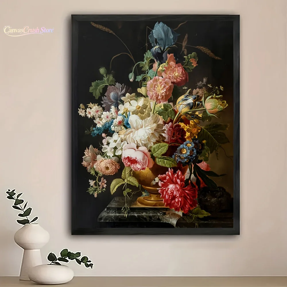 1pcs Creative Vase Bouquet Canvas Art Print, Classic Floral Wall Art and Nature Style Wall Decor for Art Home Decor 2026