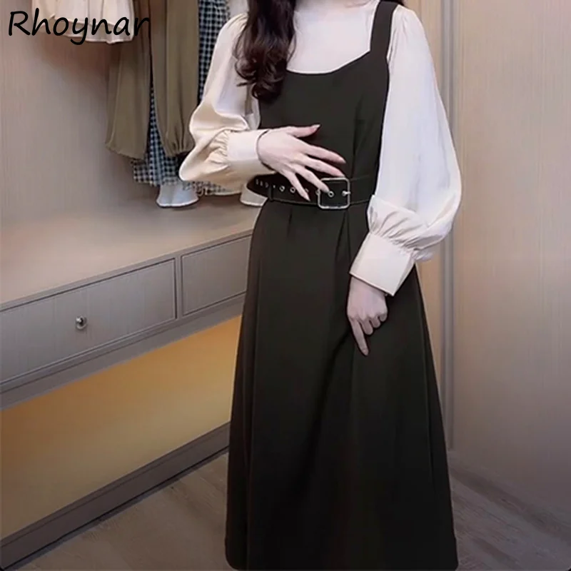 

Sets Women Elegant Solid Daily Preppy Style Ulzzang Harajuku Casual Simple Classic Teens Basic Newest Cozy Chic Streetwear Baggy