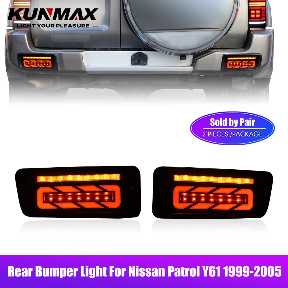 For Nissan Patrol Y61 1999-2005 LED Car Rear Bumper Light Left Right Tail Brake Stop Lamp DRL Reflector Lights Assembly