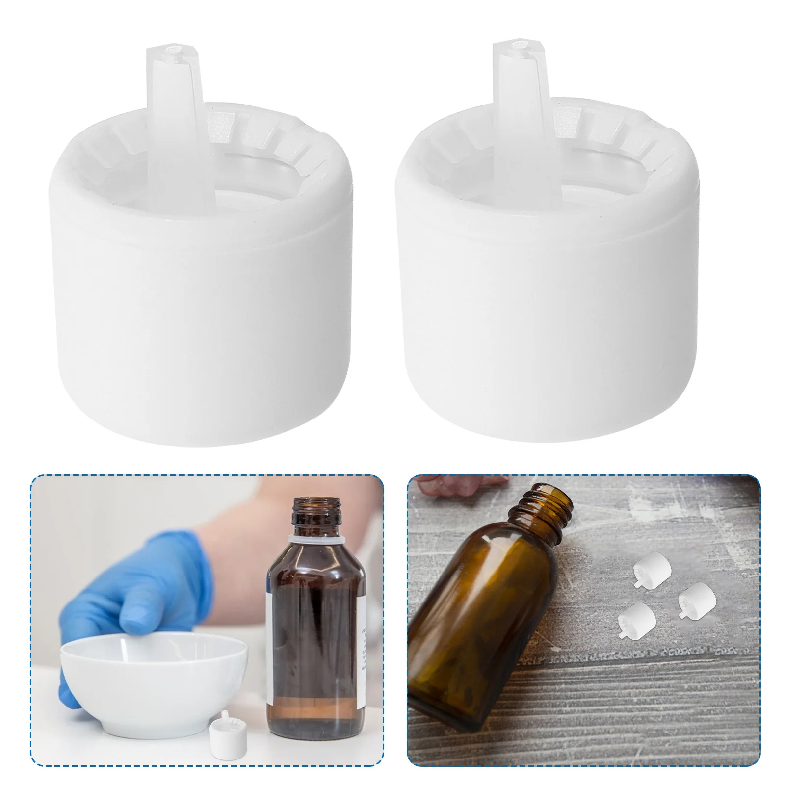 

20pcs Reusable Essential Oil Bottle Caps Childproof Safety Matte Finish Leakproof Precision Thread Flat Top Design For Glass