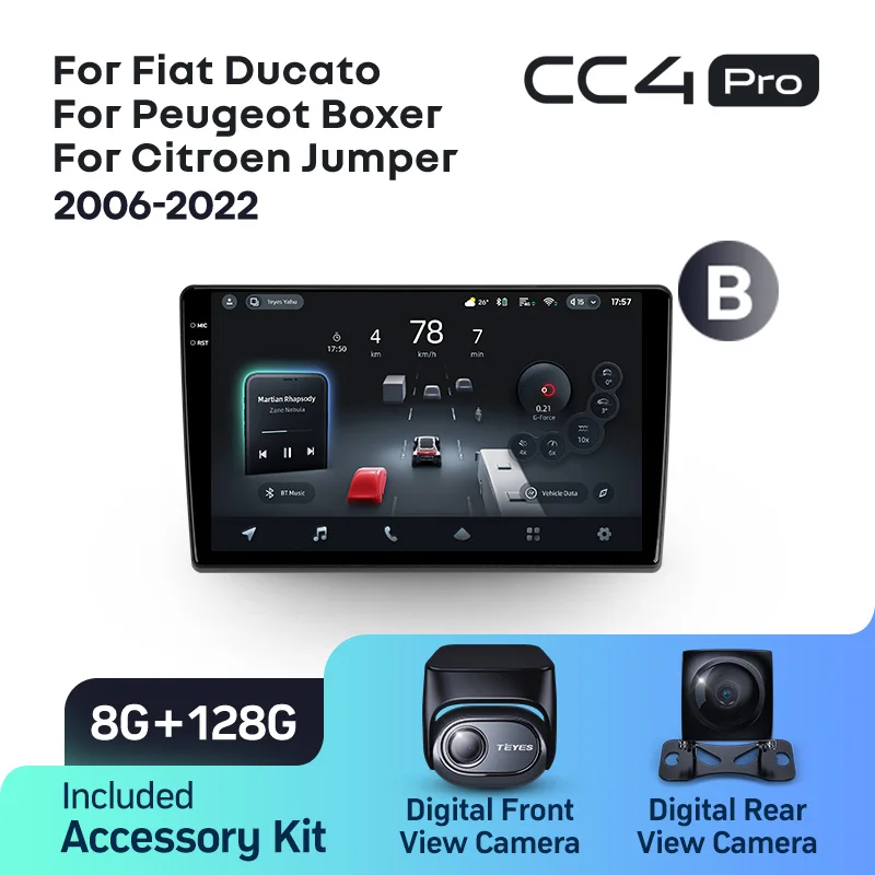 TEYES CC4 PRO Voor Fiat Ducato 3 2006-2022 Voor Peugeot Boxer 2 2006-2022 Voor Citroen Jumper 2 2006-2022 CarPlay Auto 2DIN