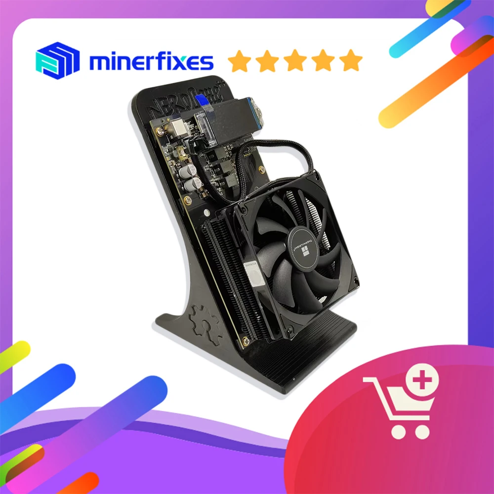 جهاز تعدين بيتكوين الأصلي BTC BCH BSV، DGB NerdQaxe 4.8TH/s Solo Miner BTC SHA-256 آلة تعدين 120 وات PSU 180 ضمان #1