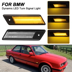 Dynamic LED Turn Signal Lamps Error Free 2PCS Amber Side Marker Sequential Indicator Blinker Lights For BMW E23 E24 E28 E30