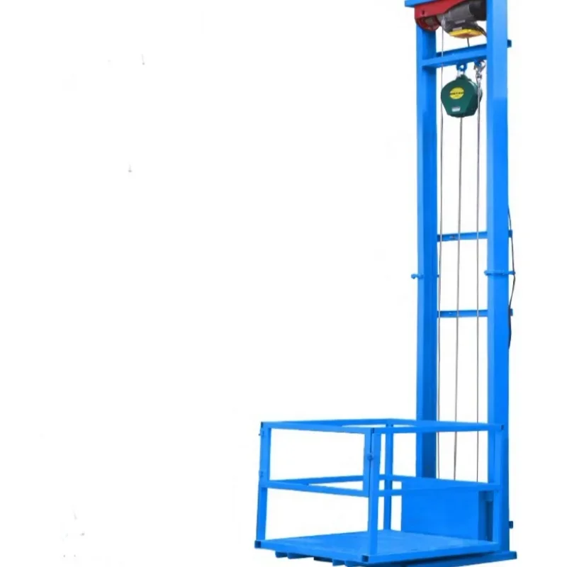 Steel Cargo Lift Vertical Guide Rail New Condition Industrial Goods Lift for Retail Wire Rope Sling