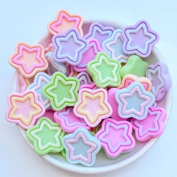 10Pcs New Cute Mini Star Resin Figurine Crafts Flatback Cabochon Ornament Jewelry Making Hairwear Accessories