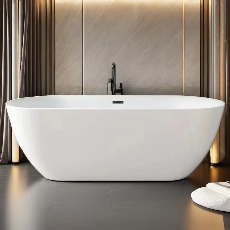 

Pure White Durable Acrylic Free-standing Bathtub for Bathroom Use Bathtub for Adults