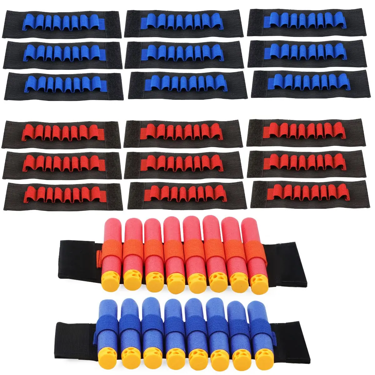 

10 Pieces Toy Gun Accessories EVA Soft Bullets Gun Wrist Belt Band Strap Bandolier for Nerf N-Strike Elite Series Blasters